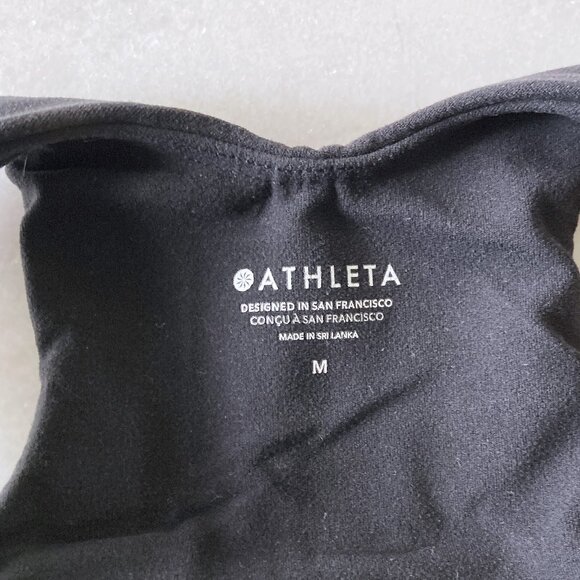 Athleta black high neck cropped tank / longline sports bra, Powervita fabric - Picture 4 of 5